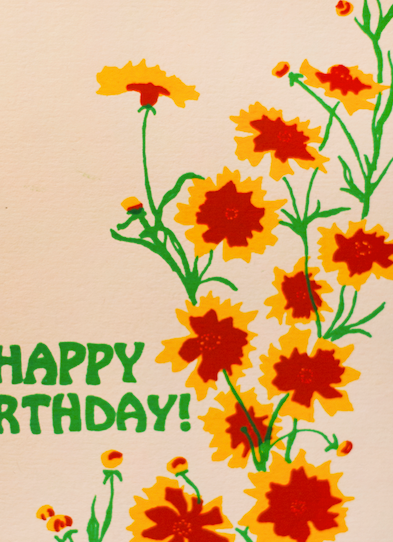 Coreopsis Flower Birthday Card