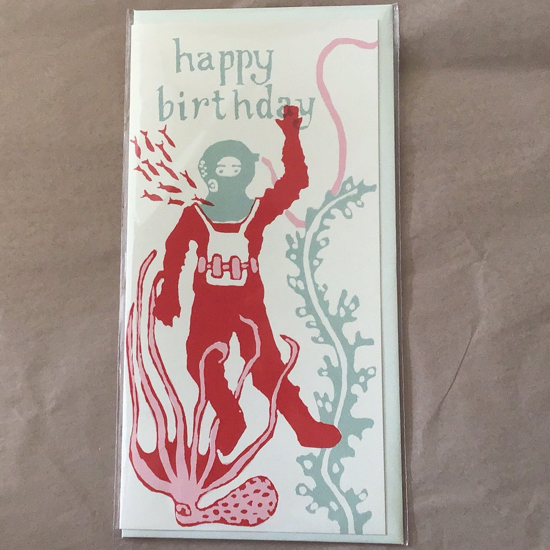 Sea Diver Birthday Card