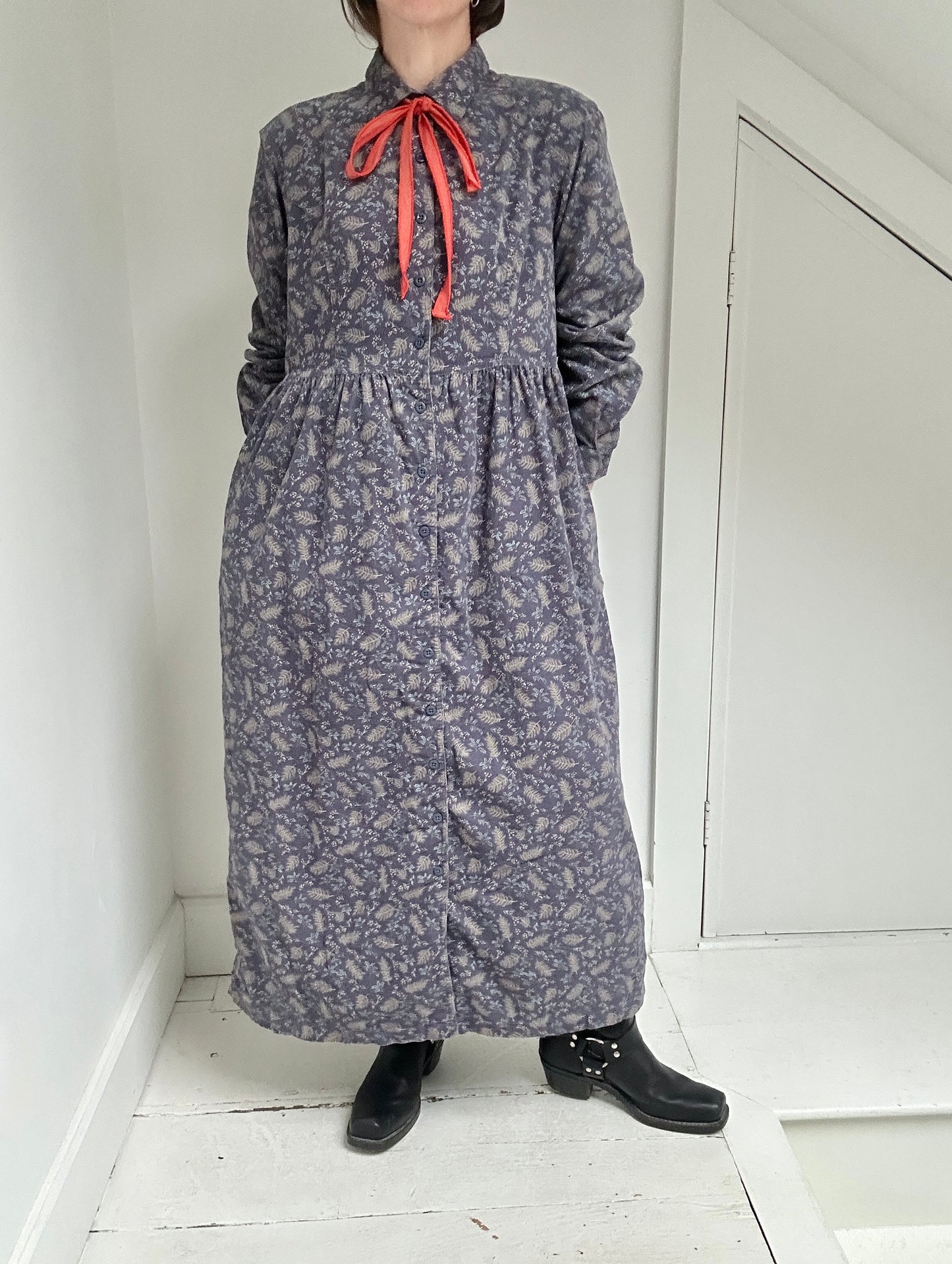 Floral Corduroy Dress