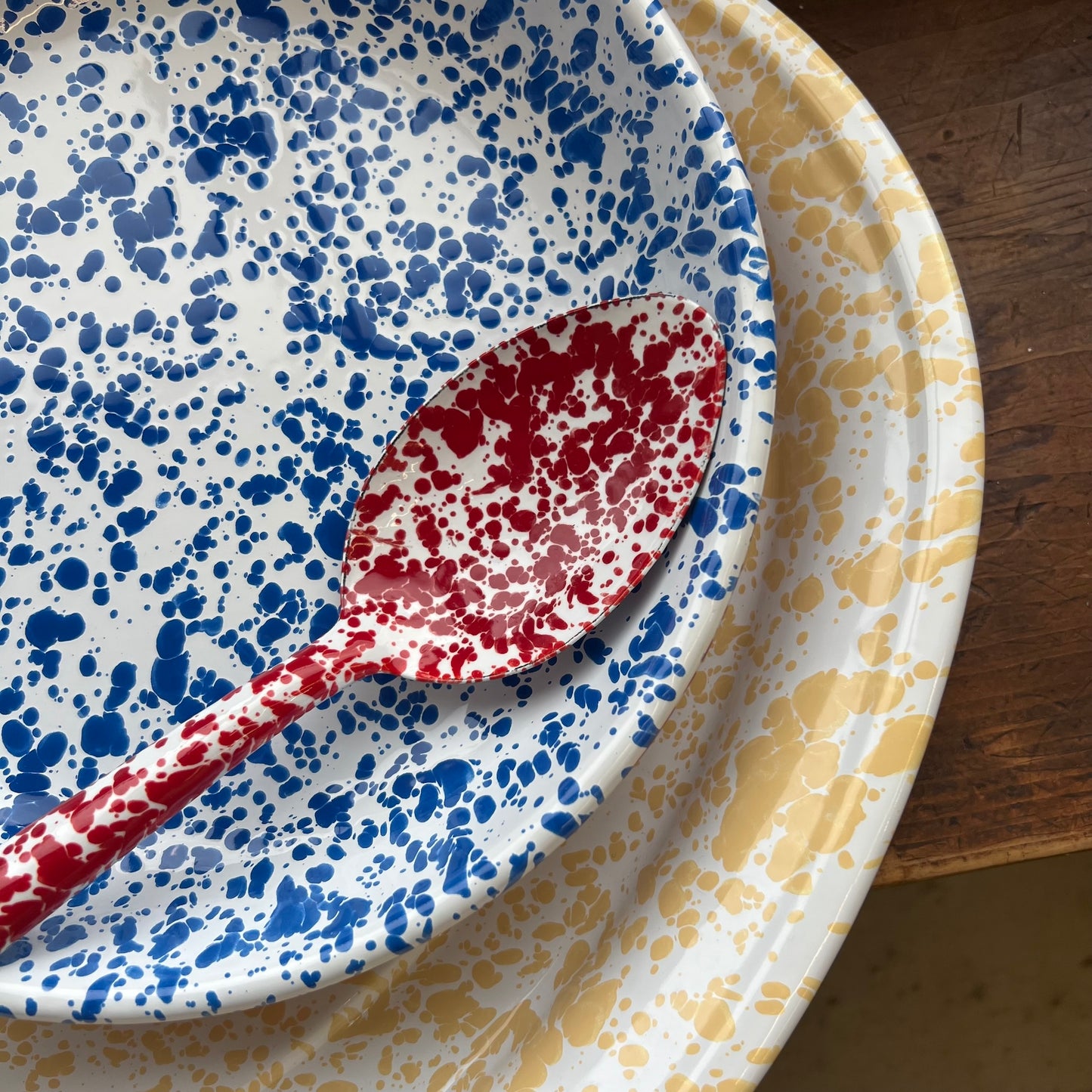 Enamel Splatterware Pasta Plate