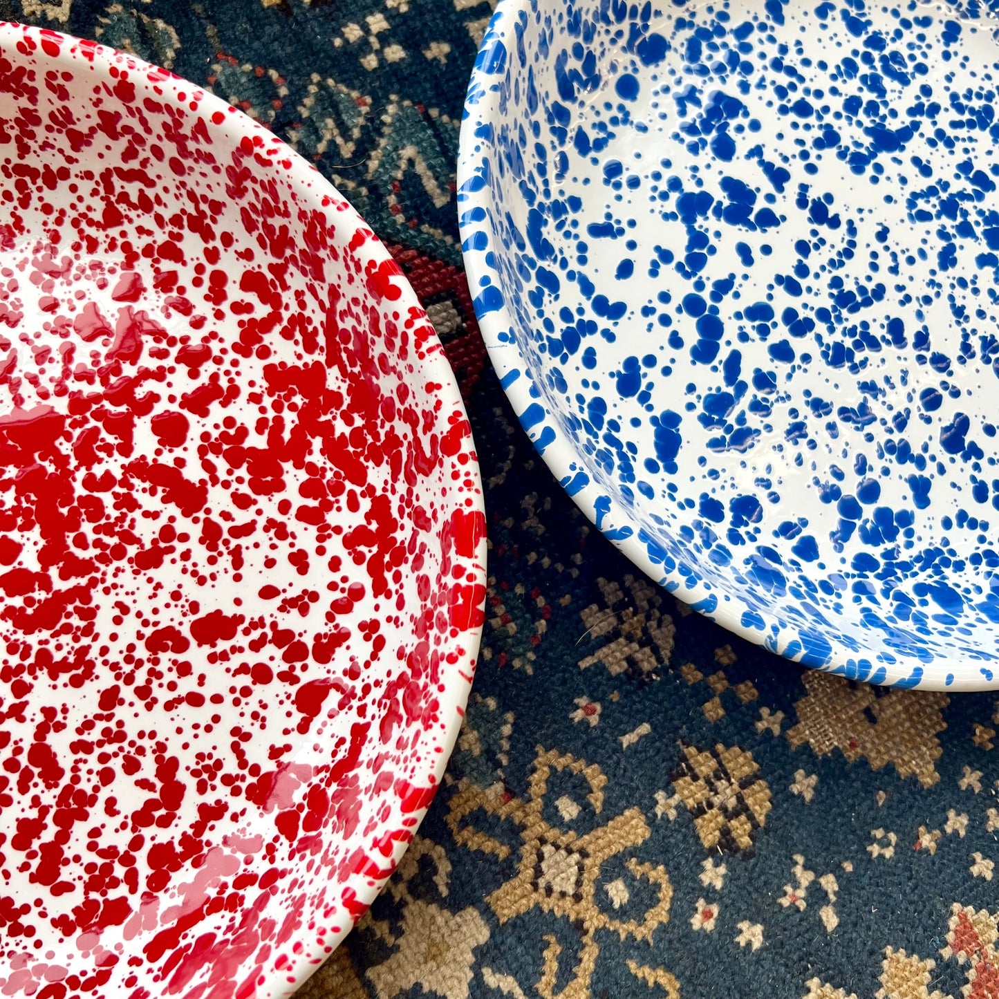Enamel Splatterware Pasta Plate