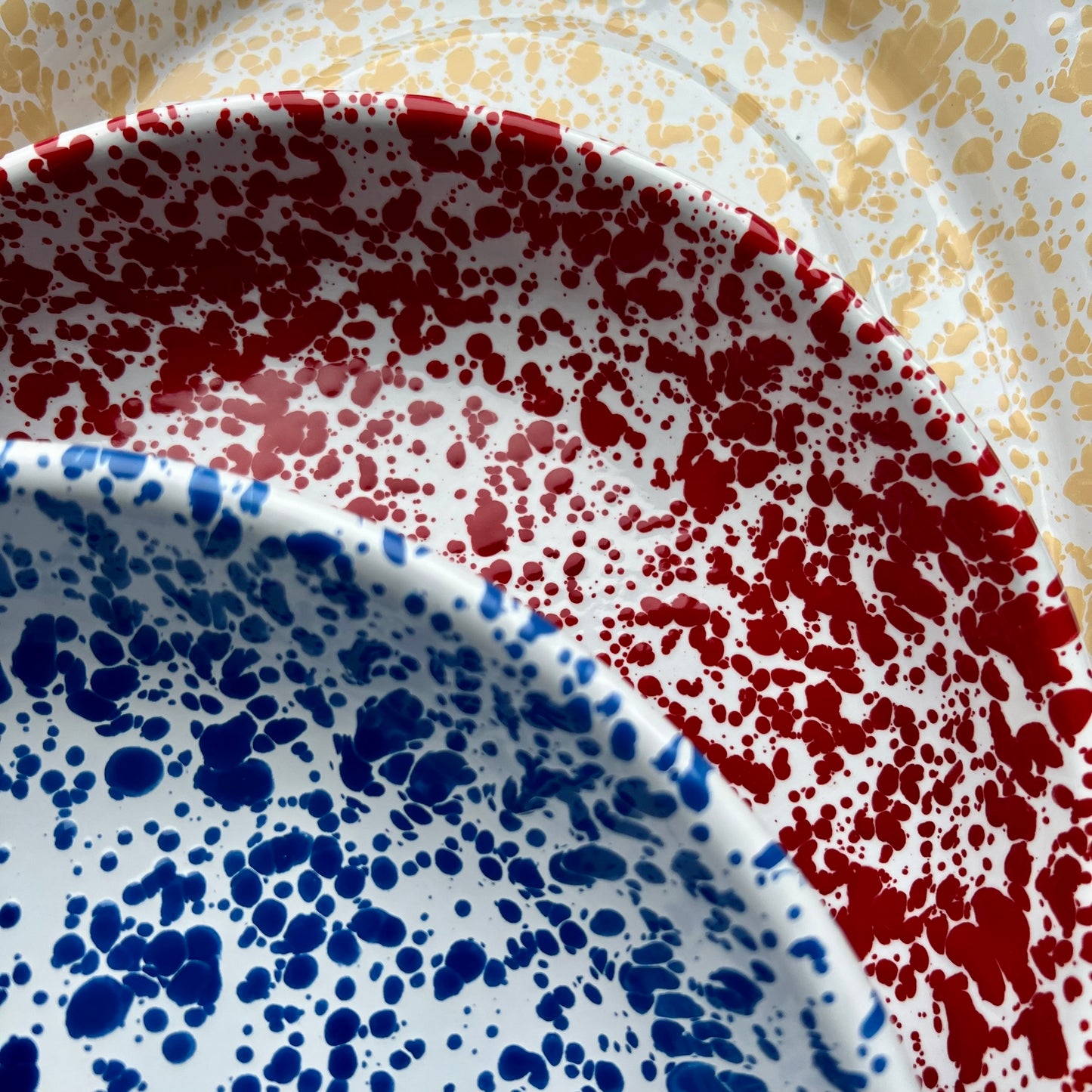Enamel Splatterware Pasta Plate