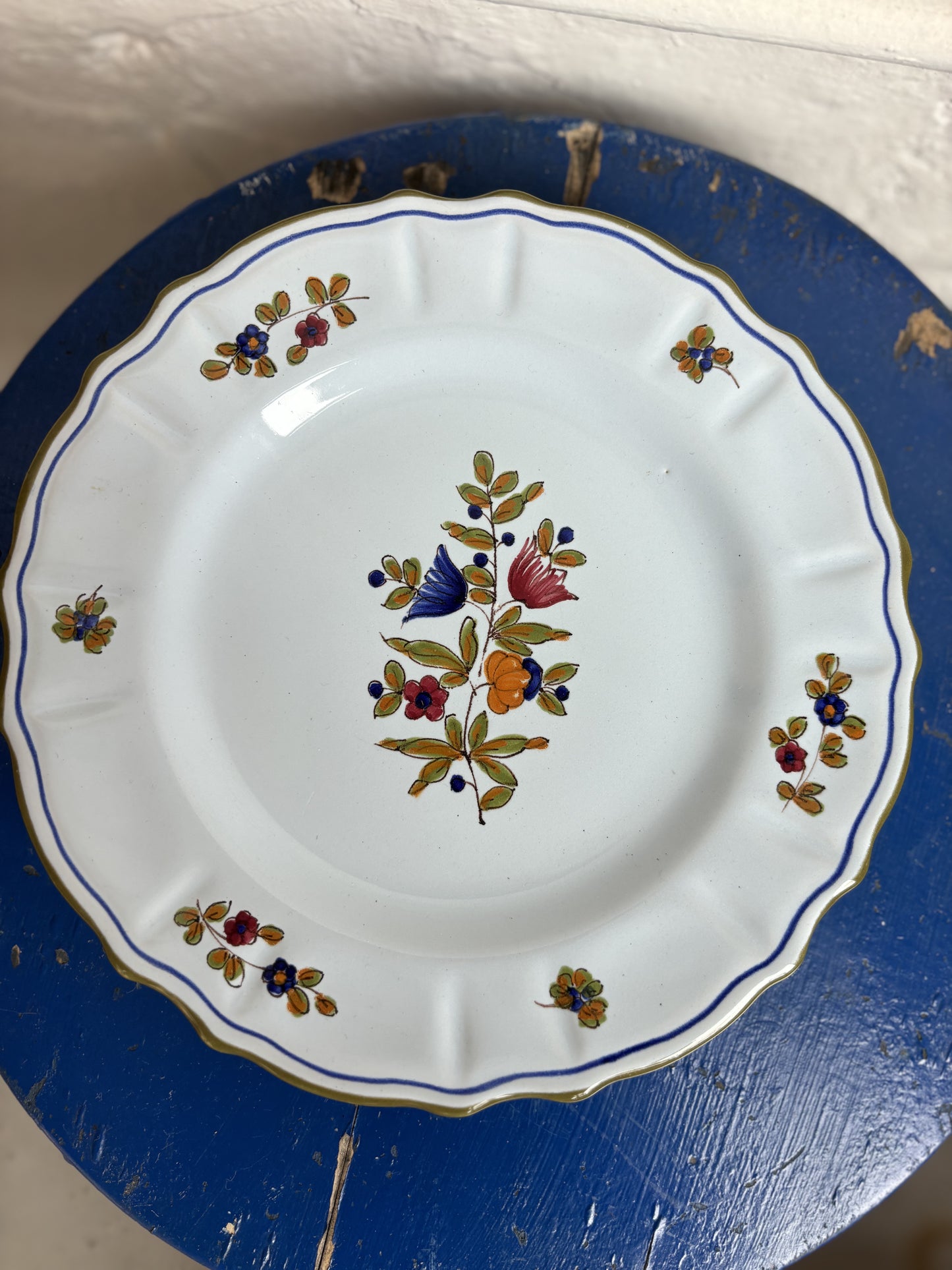 Painted Floral Plate Set
