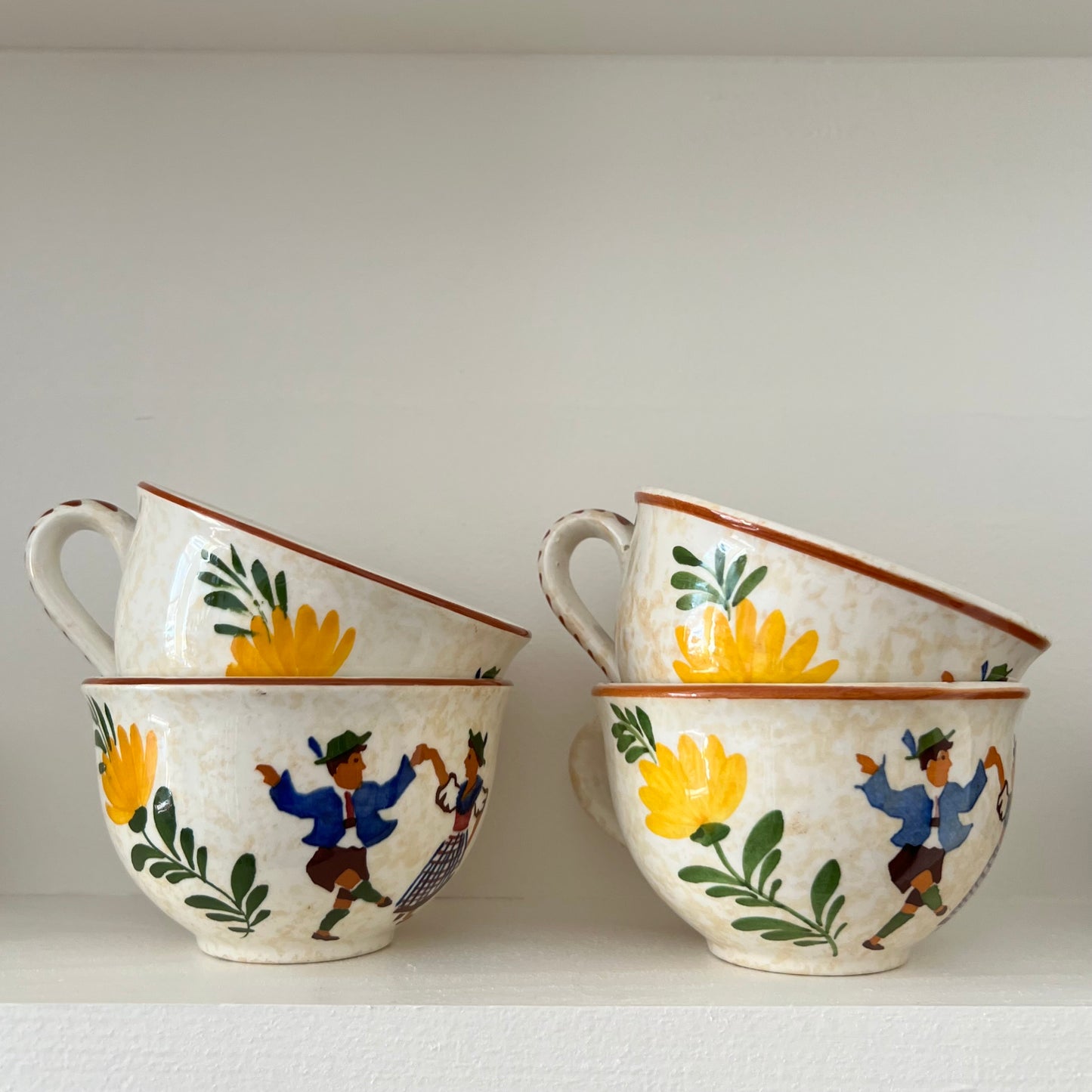 Alpine Peasant Teacups & Saucers
