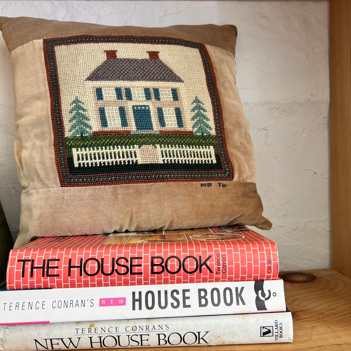 Vintage Needlepoint Home Pillow