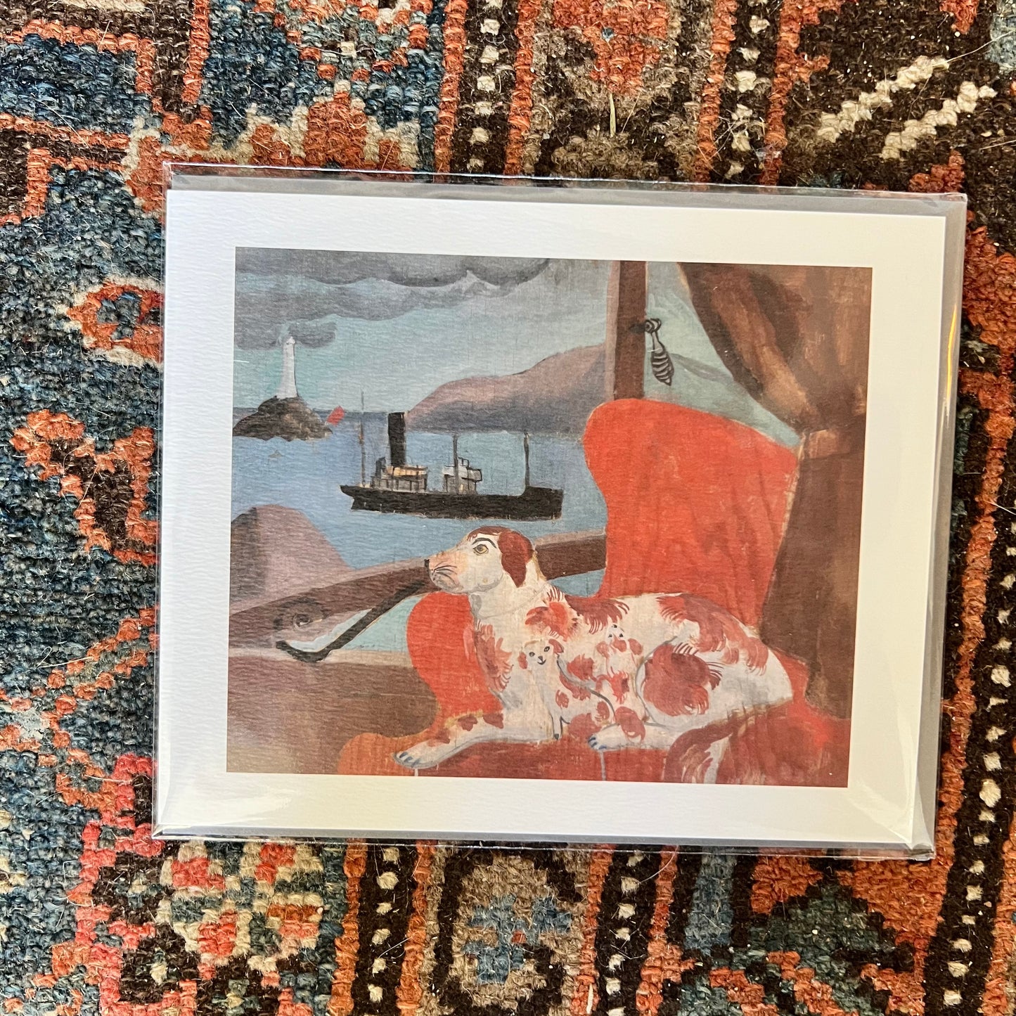Dog with Steamship Card