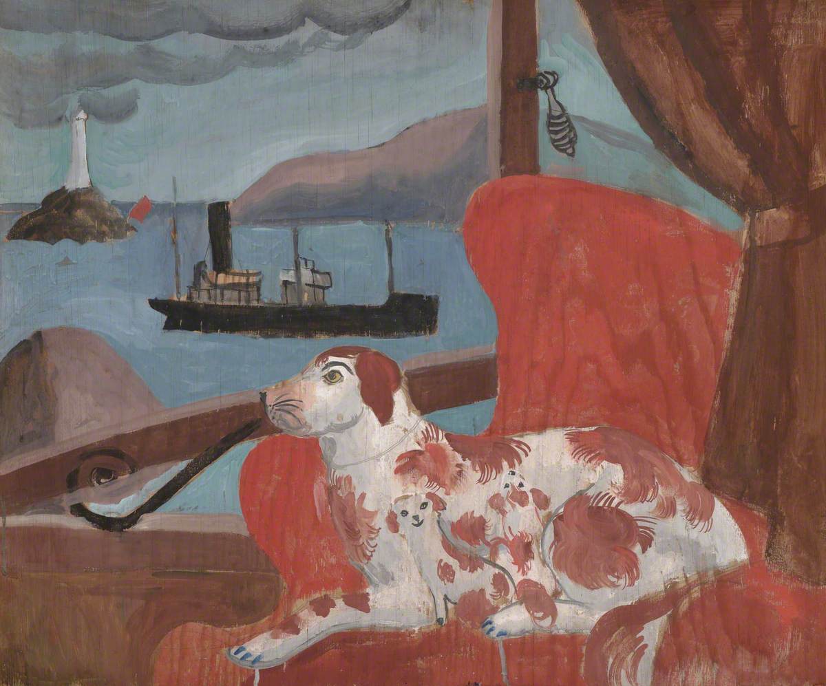 Dog with Steamship Card