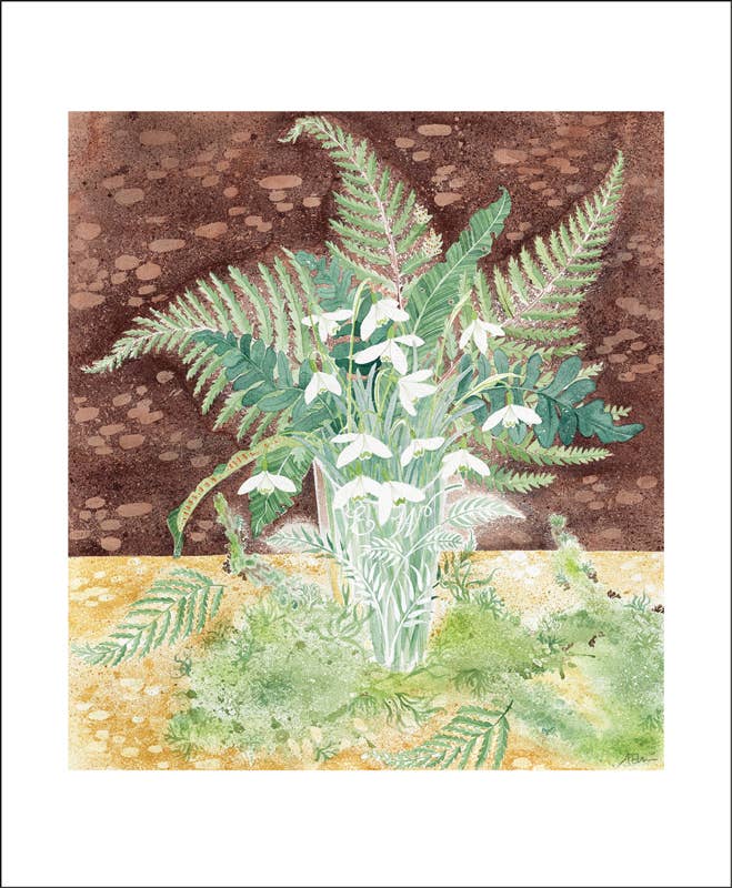 Snowdrops and Ferns Card