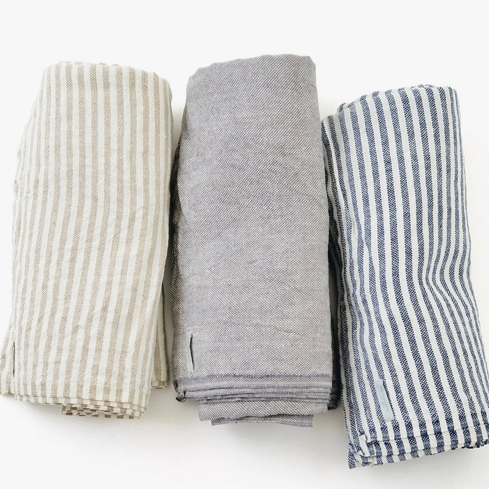 Linen Chambray Stripe Throw