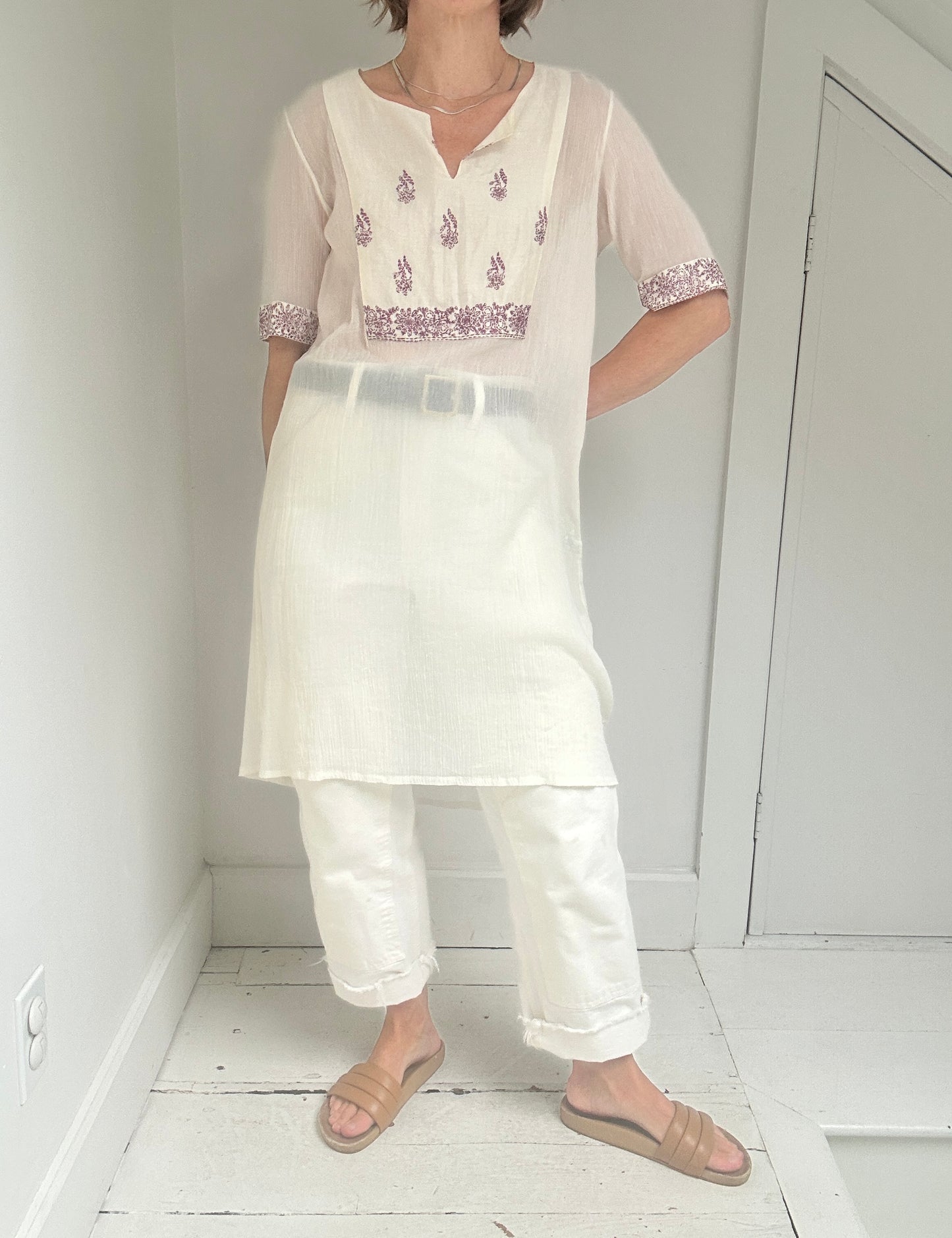 Embroidered Gauze Tunic