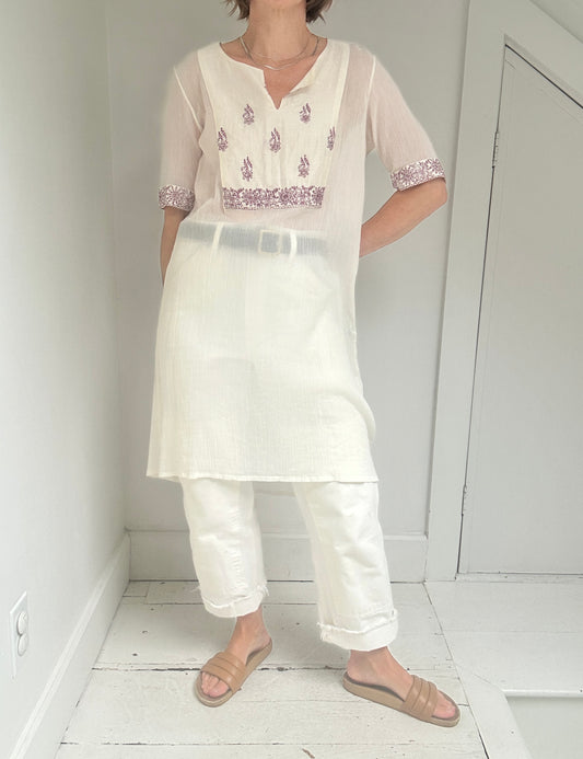 Embroidered Gauze Tunic