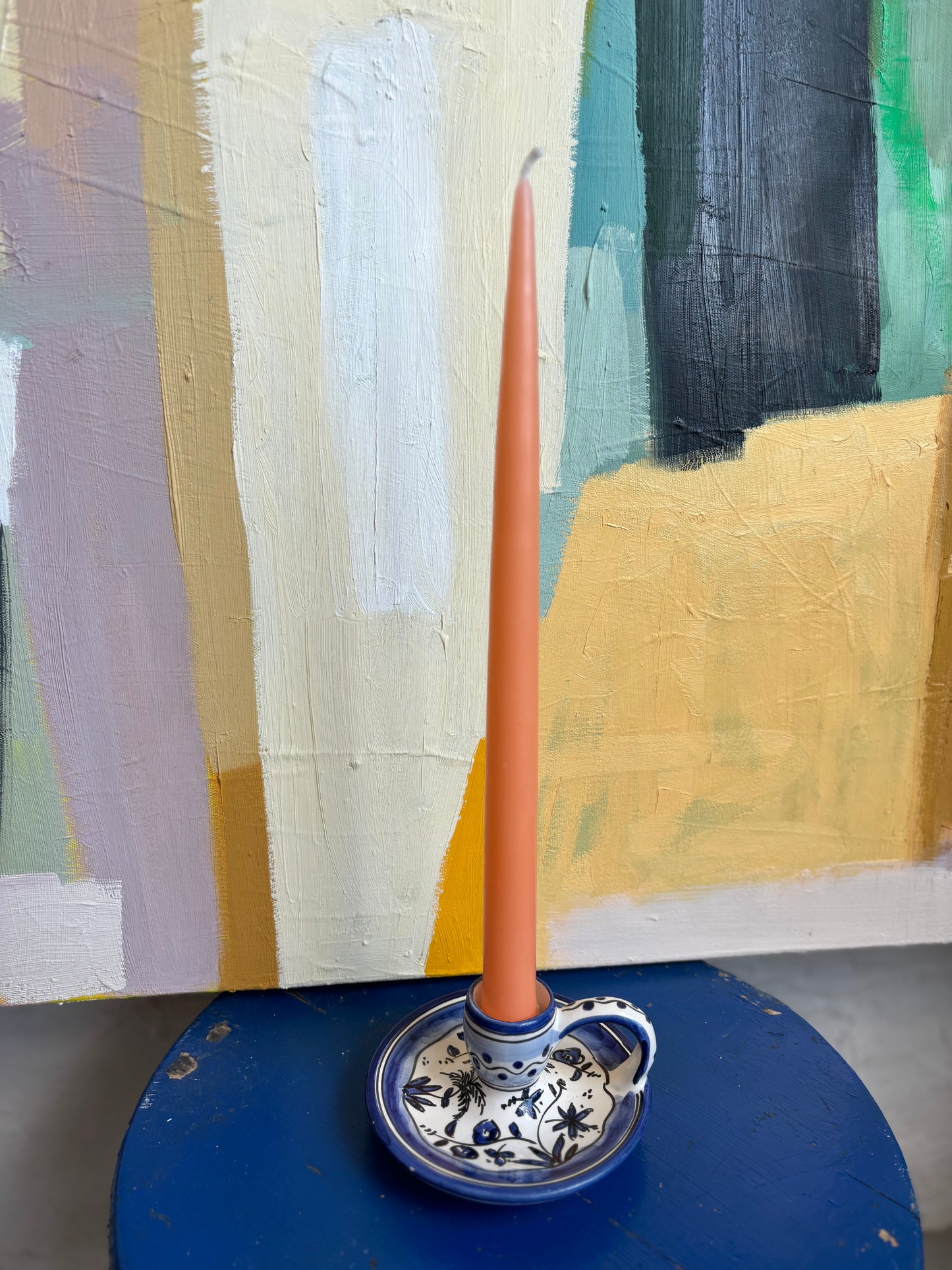 Blue Ceramic Candleholder