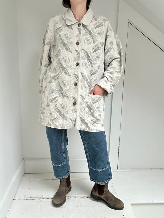 Floral Linen Chore Coat