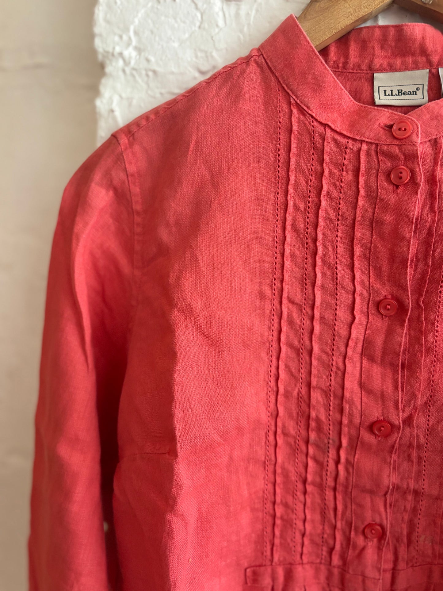 Woven Pintuck Melon Blouse