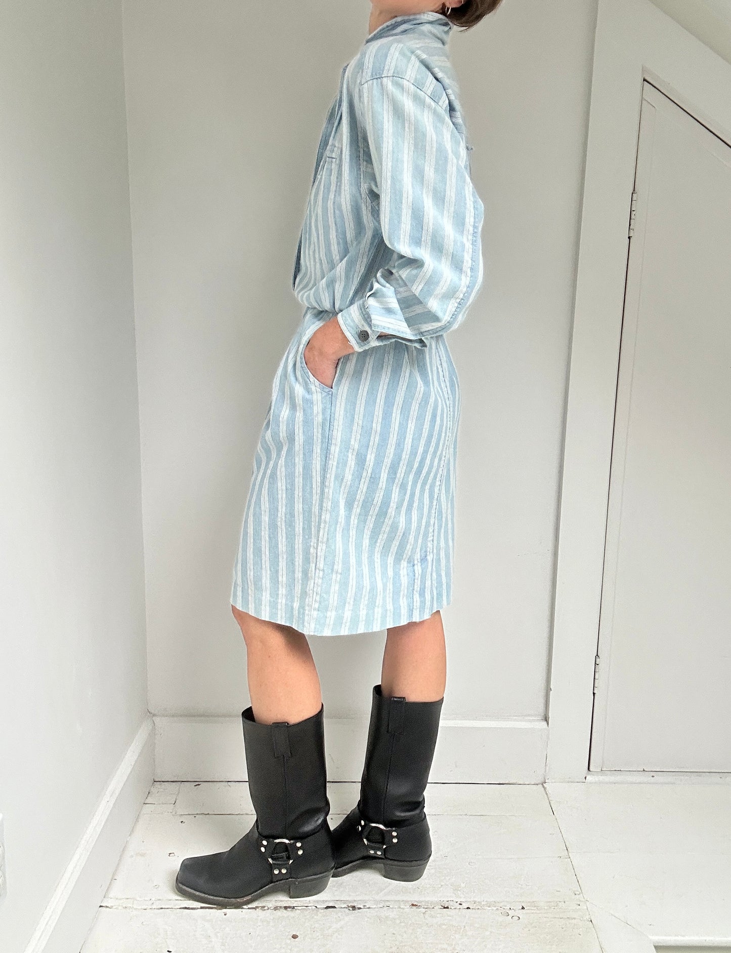Vintage Shirtwaist Stripe Dress