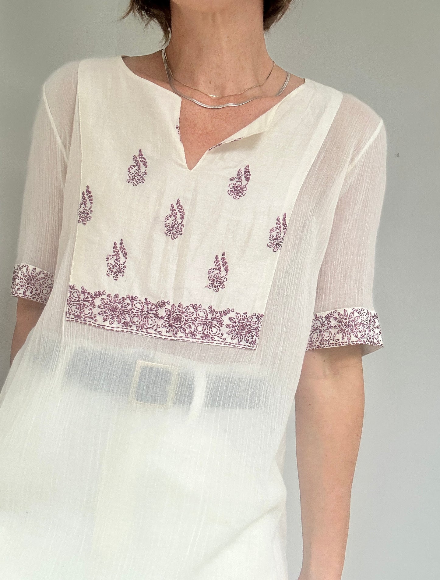 Embroidered Gauze Tunic