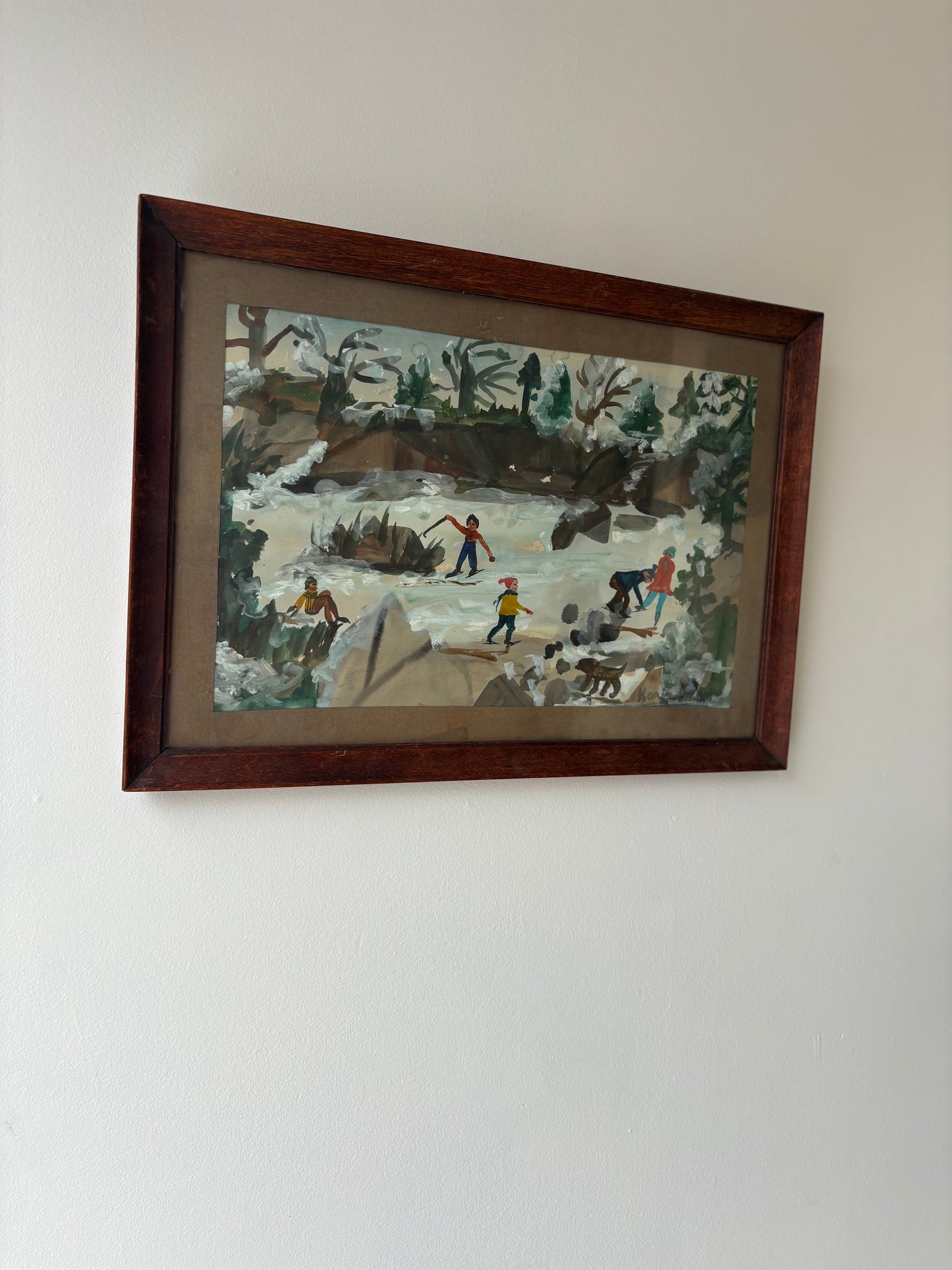 Vintage Quarry Skating Painting