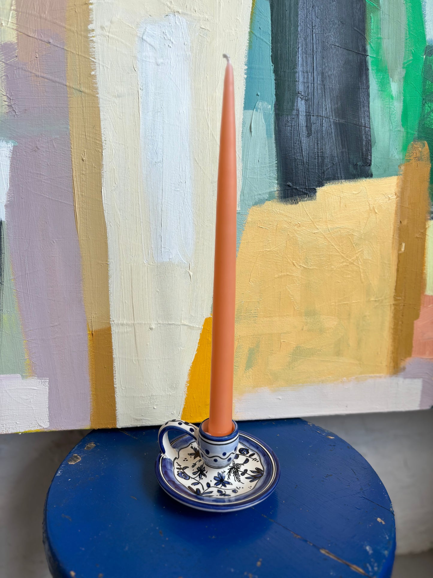 Blue Ceramic Candleholder
