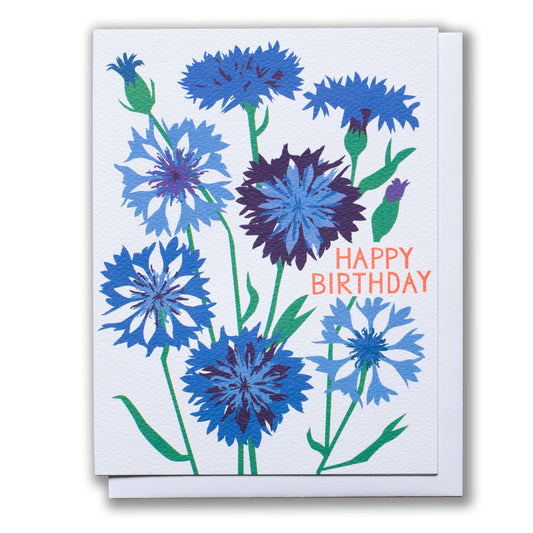 Bachelor's Buttons Birthday Card