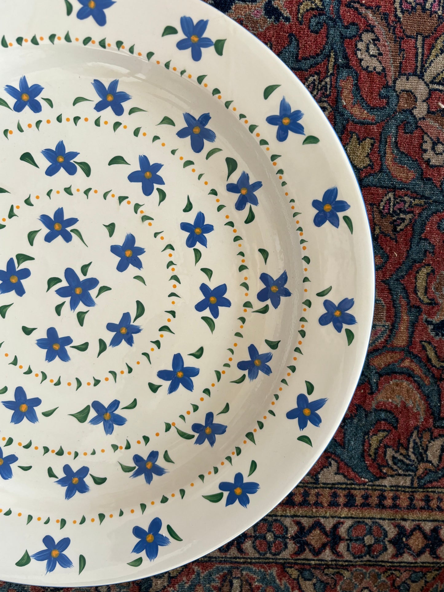 Blue Floral Platter