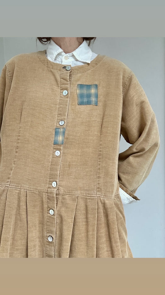 Vintage Patched Corduroy Dress