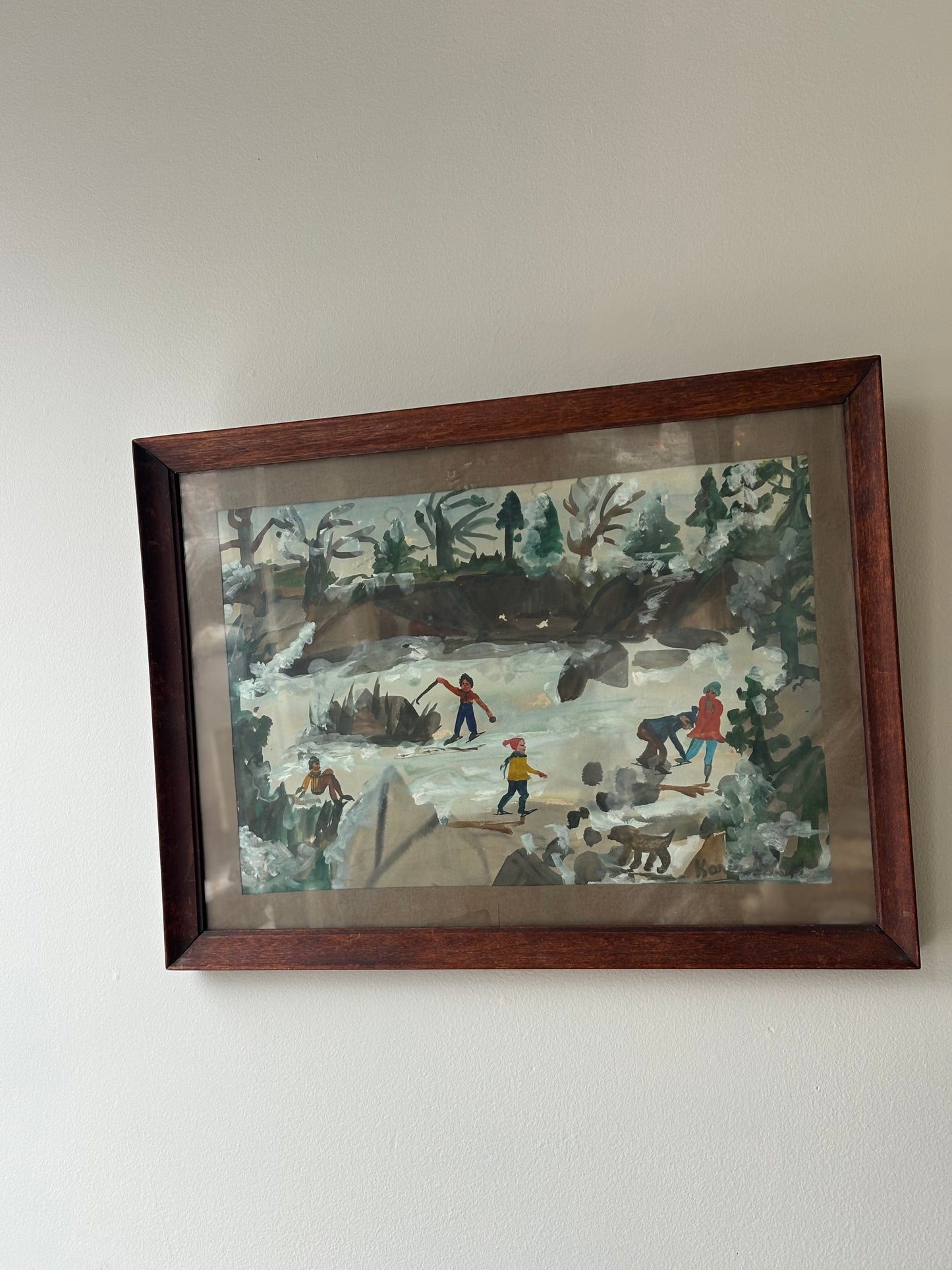 Vintage Quarry Skating Painting