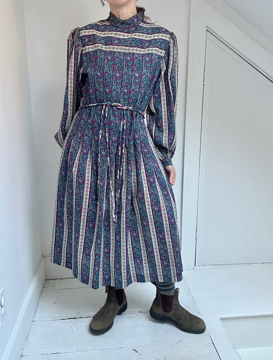 Vintage Paisley Wool Dress