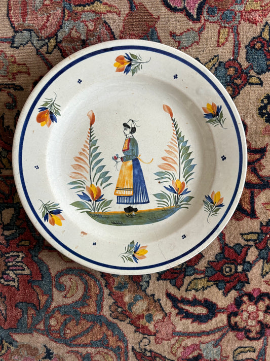 Quimper Woman Plate