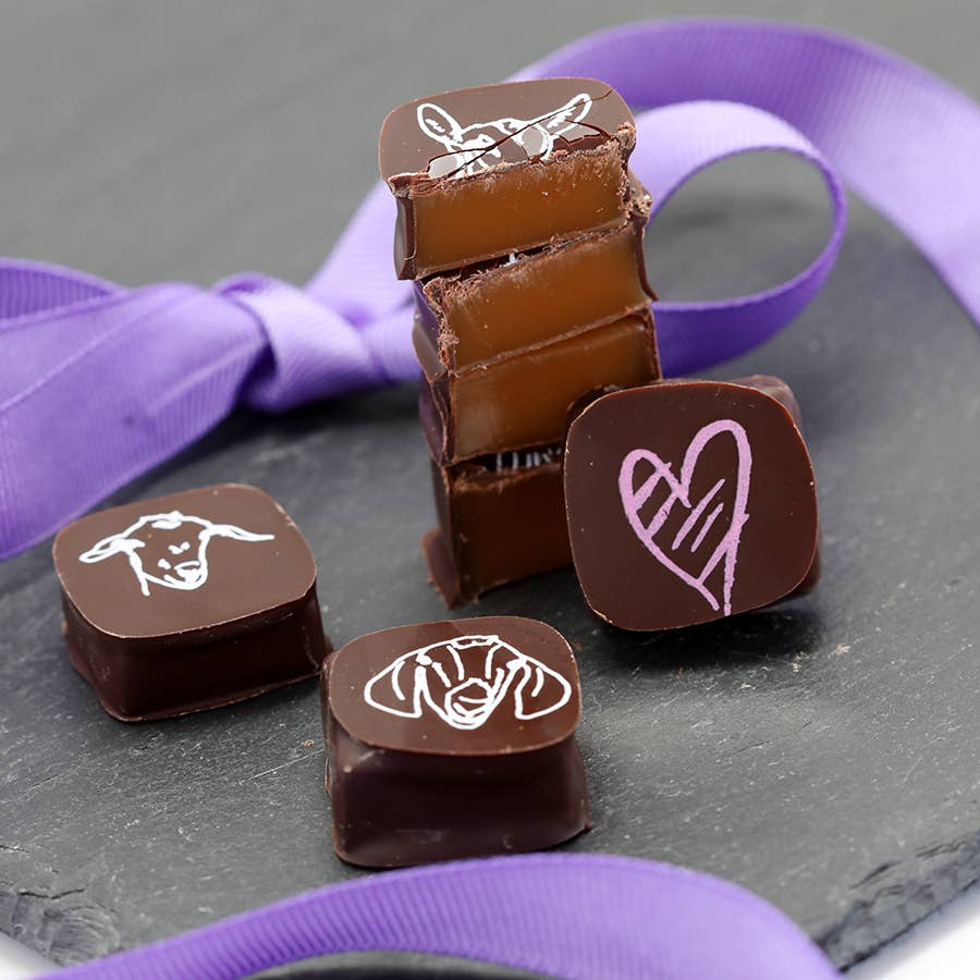 Chocolate Covered Goat Milk Caramel Valentine Hearts