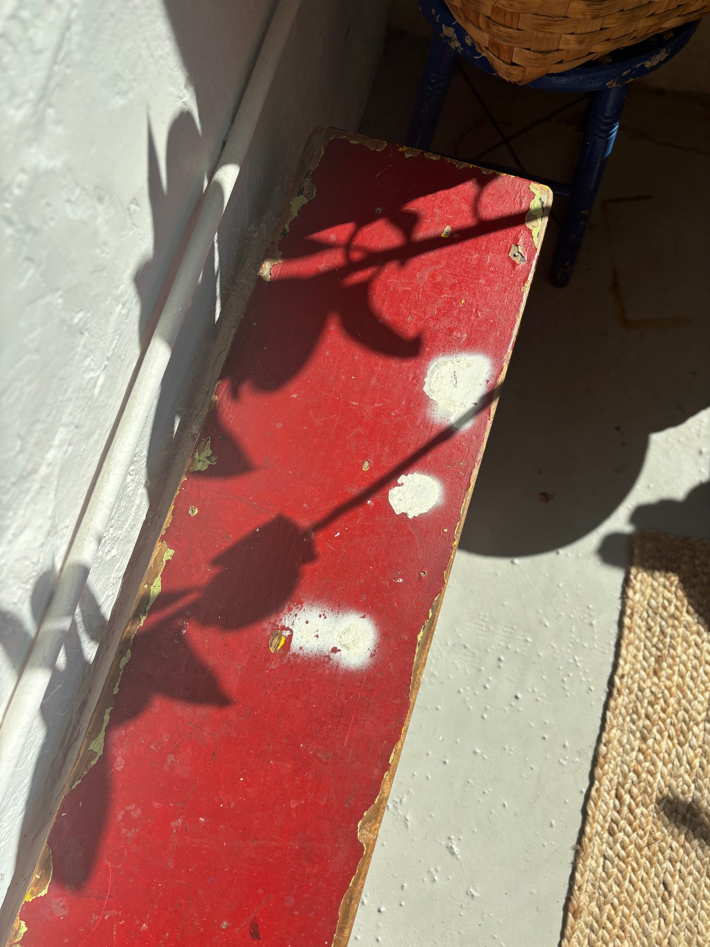 Antique Red Bench
