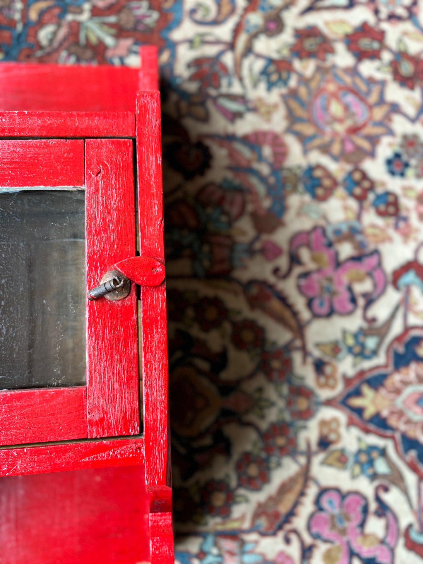 Antique Painted Hanging Cabinet