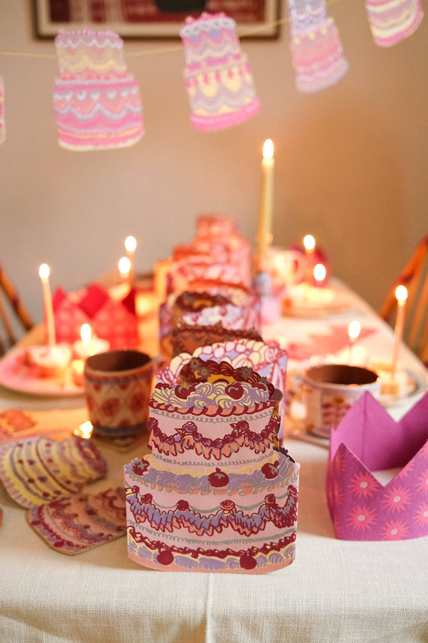 Birthday Cake Concertina Garland