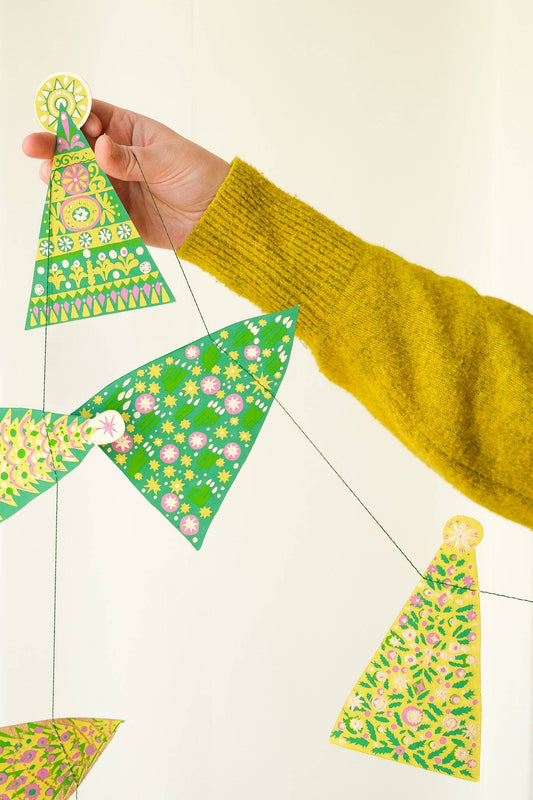 Midcentury Trees Sewn Garland