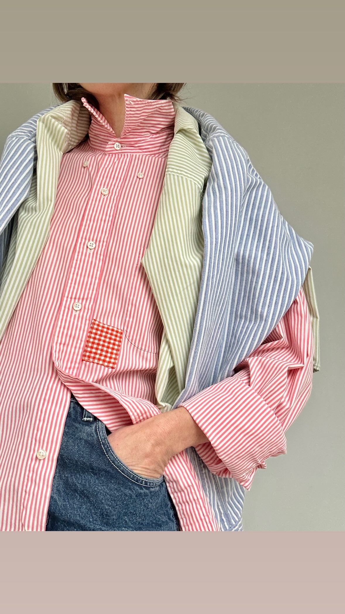 Vintage Green Stripe Buttondown