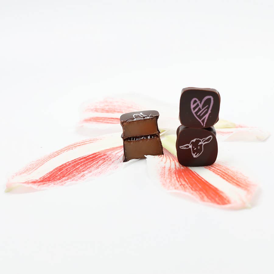 Chocolate Covered Goat Milk Caramel Valentine Hearts