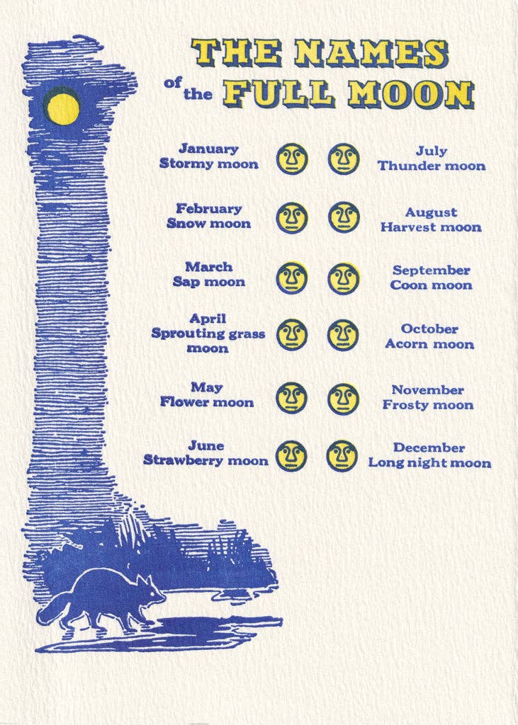 Names of the Full Moon Card
