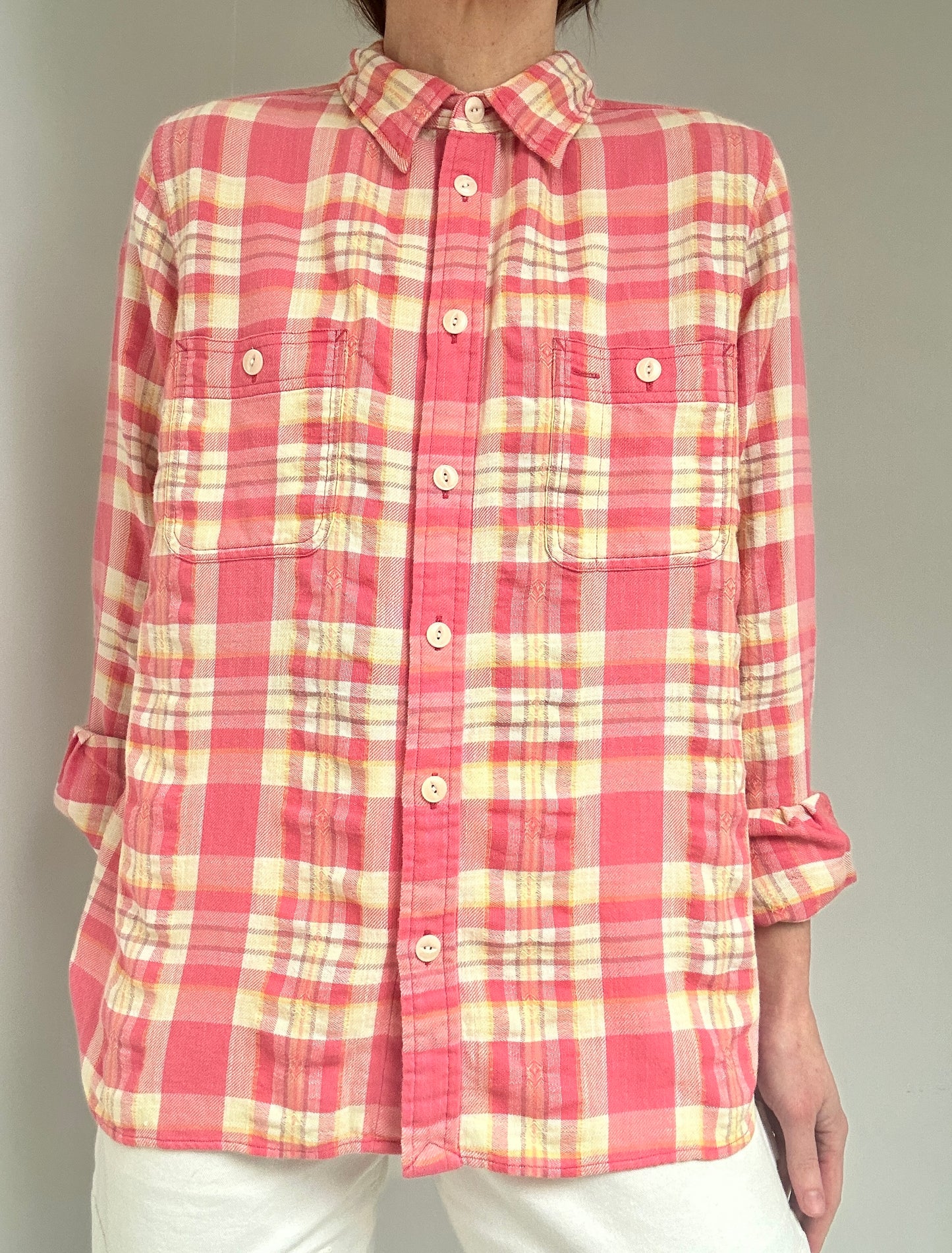 Woven Plaid Bubblegum Shirt