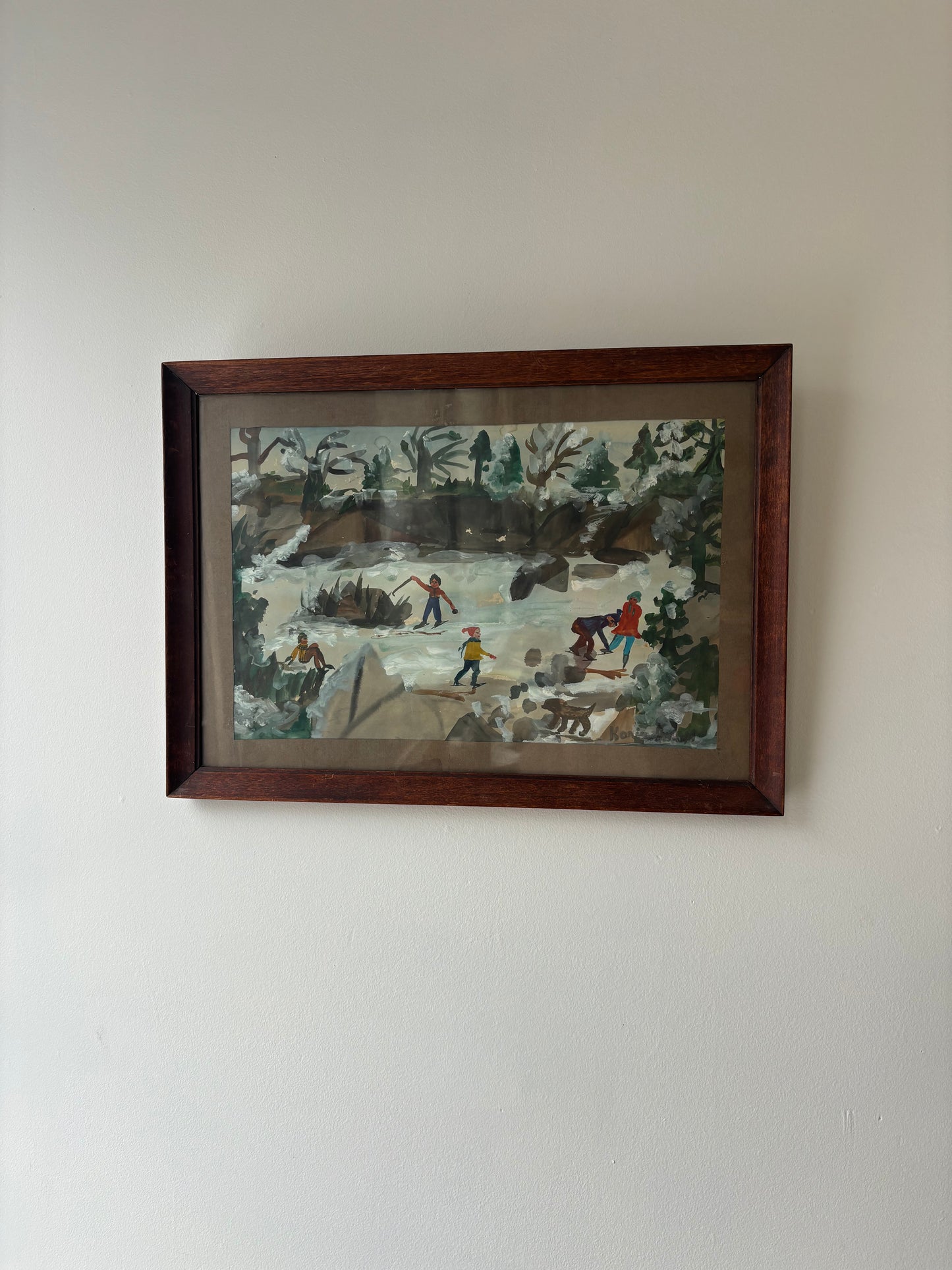 Vintage Quarry Skating Painting