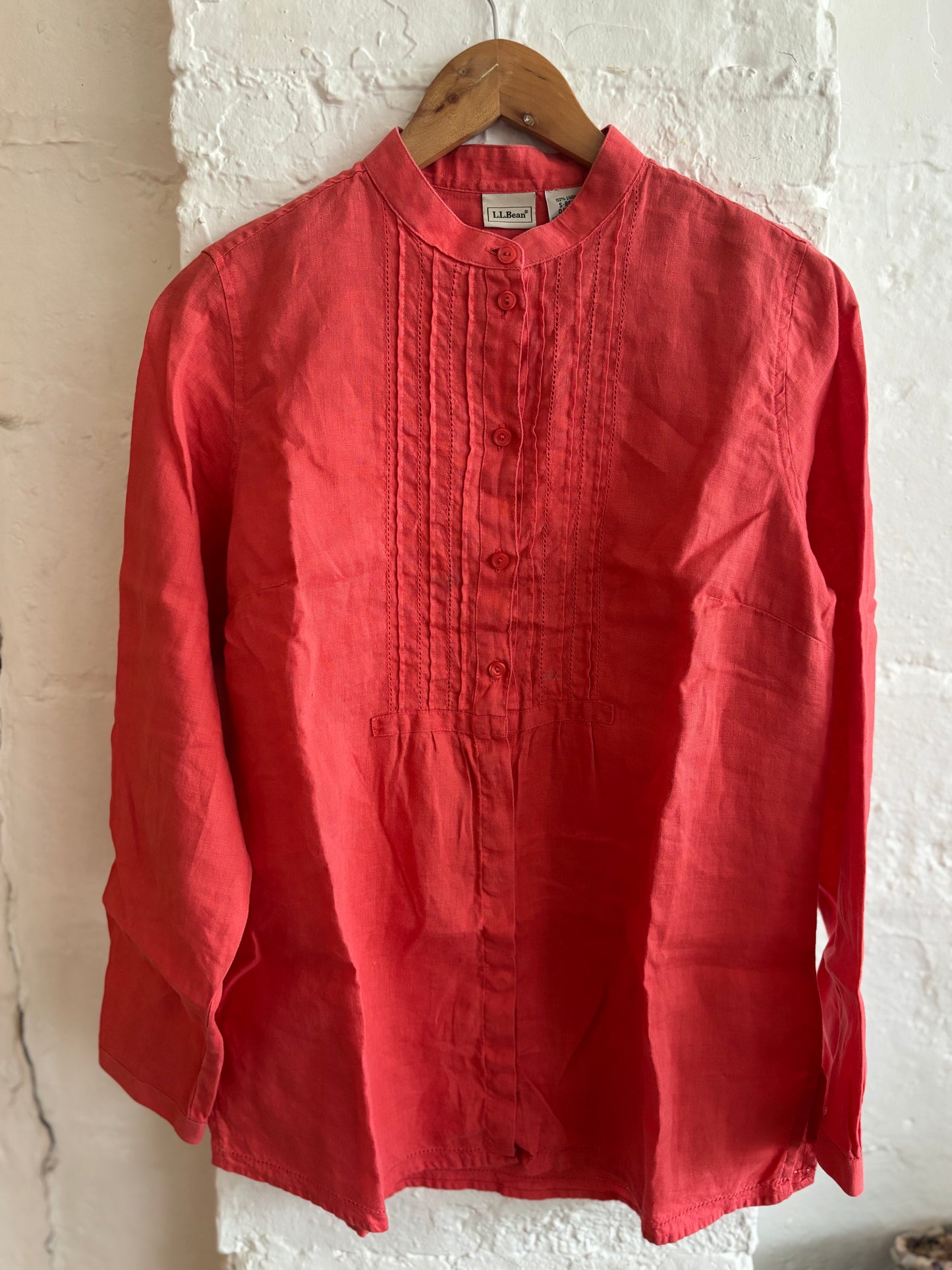 Woven Pintuck Melon Blouse