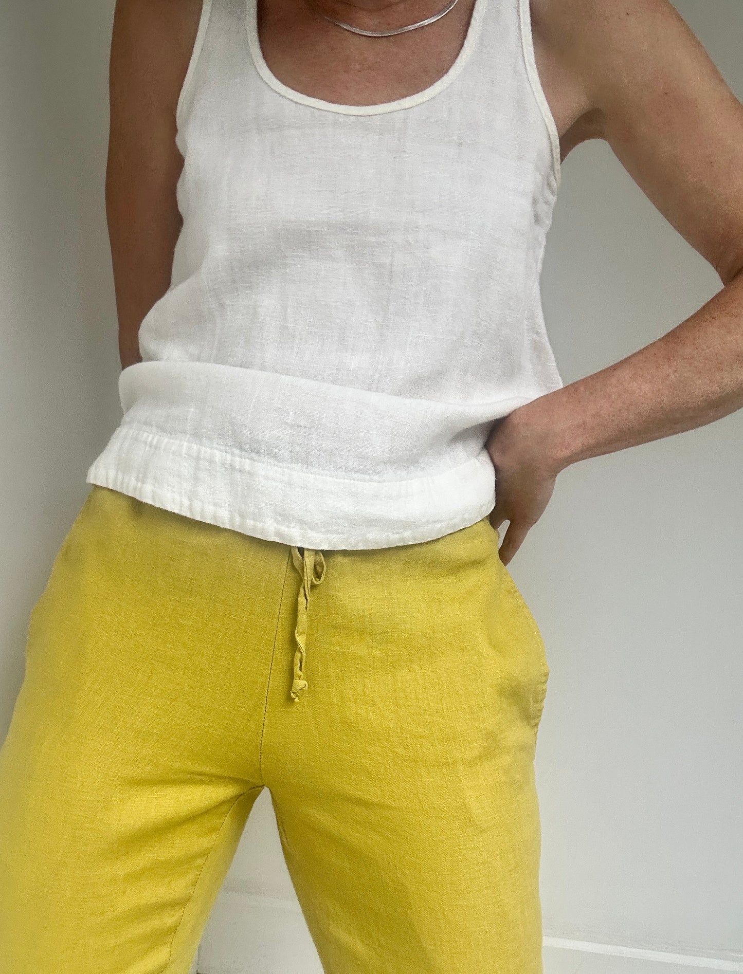 Linen Drawstring Easy Pants