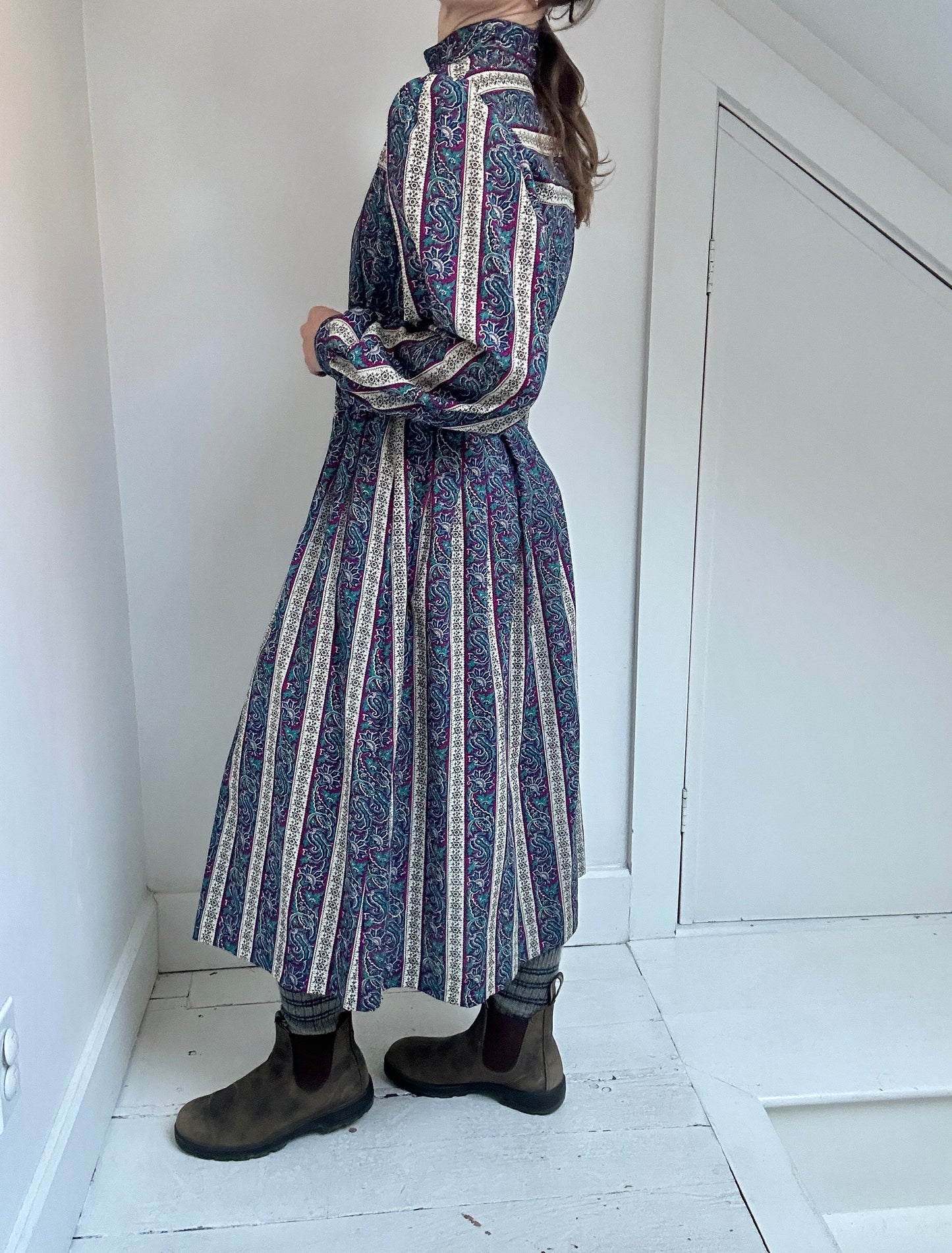 Vintage Paisley Wool Dress