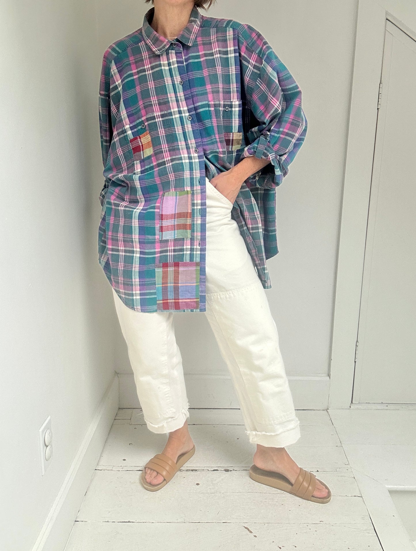 Vintage Patched Plaid Buttondown