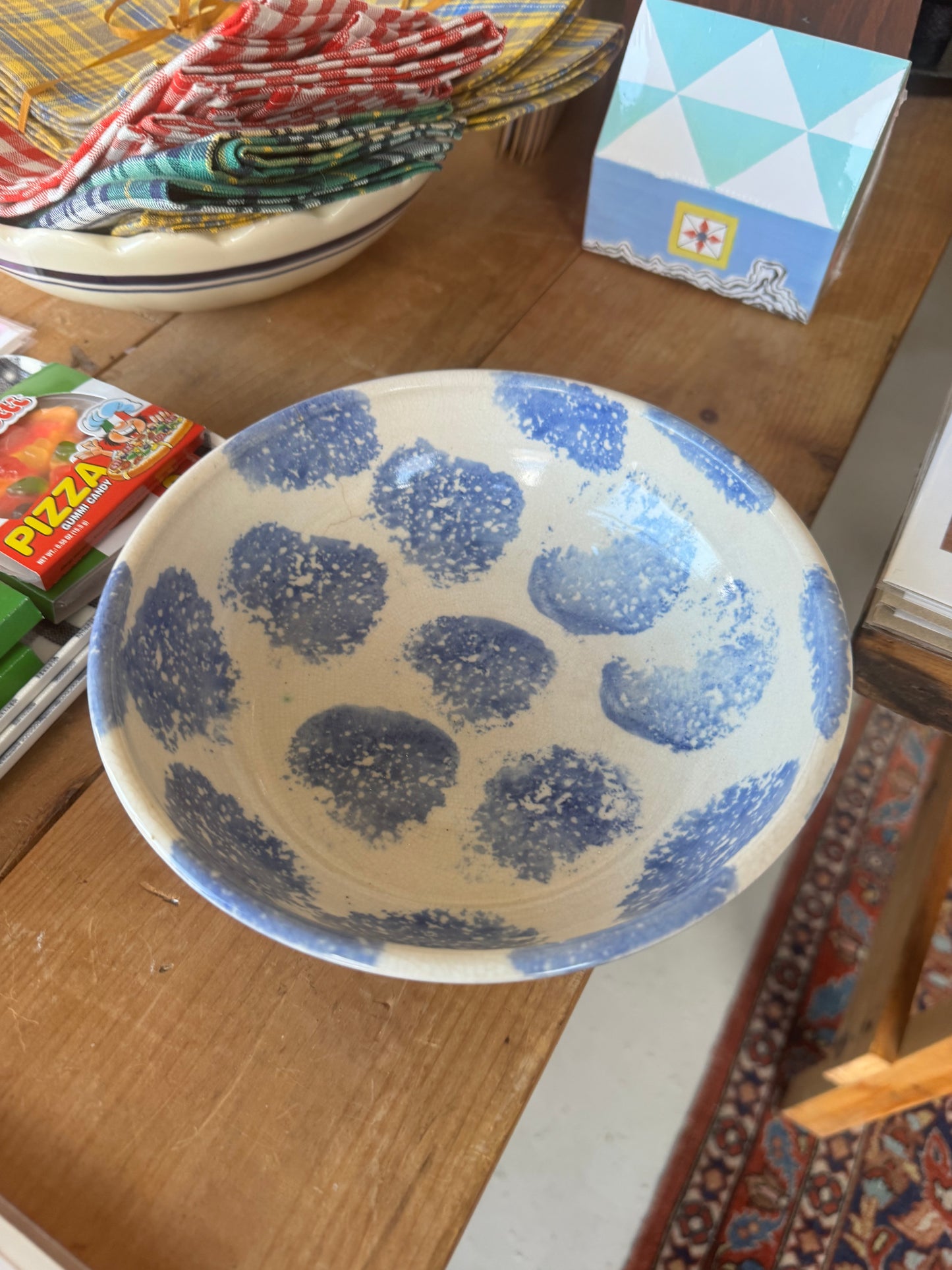 Vintage Sponge Print Bowl