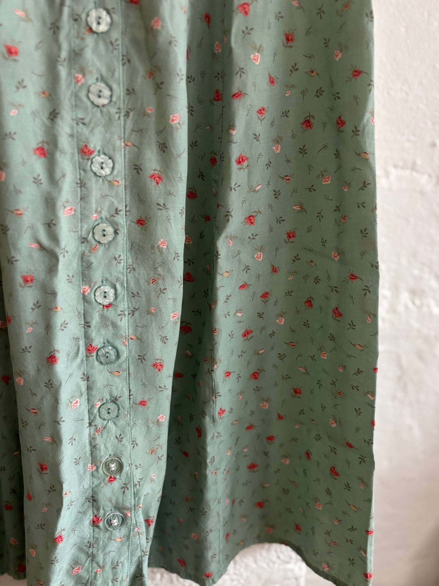 Vintage Floral Button Skirt