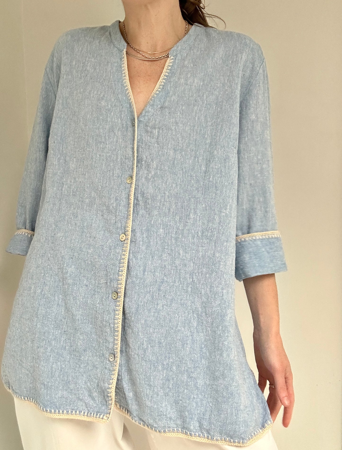 Vintage Chambray Linen Jacket