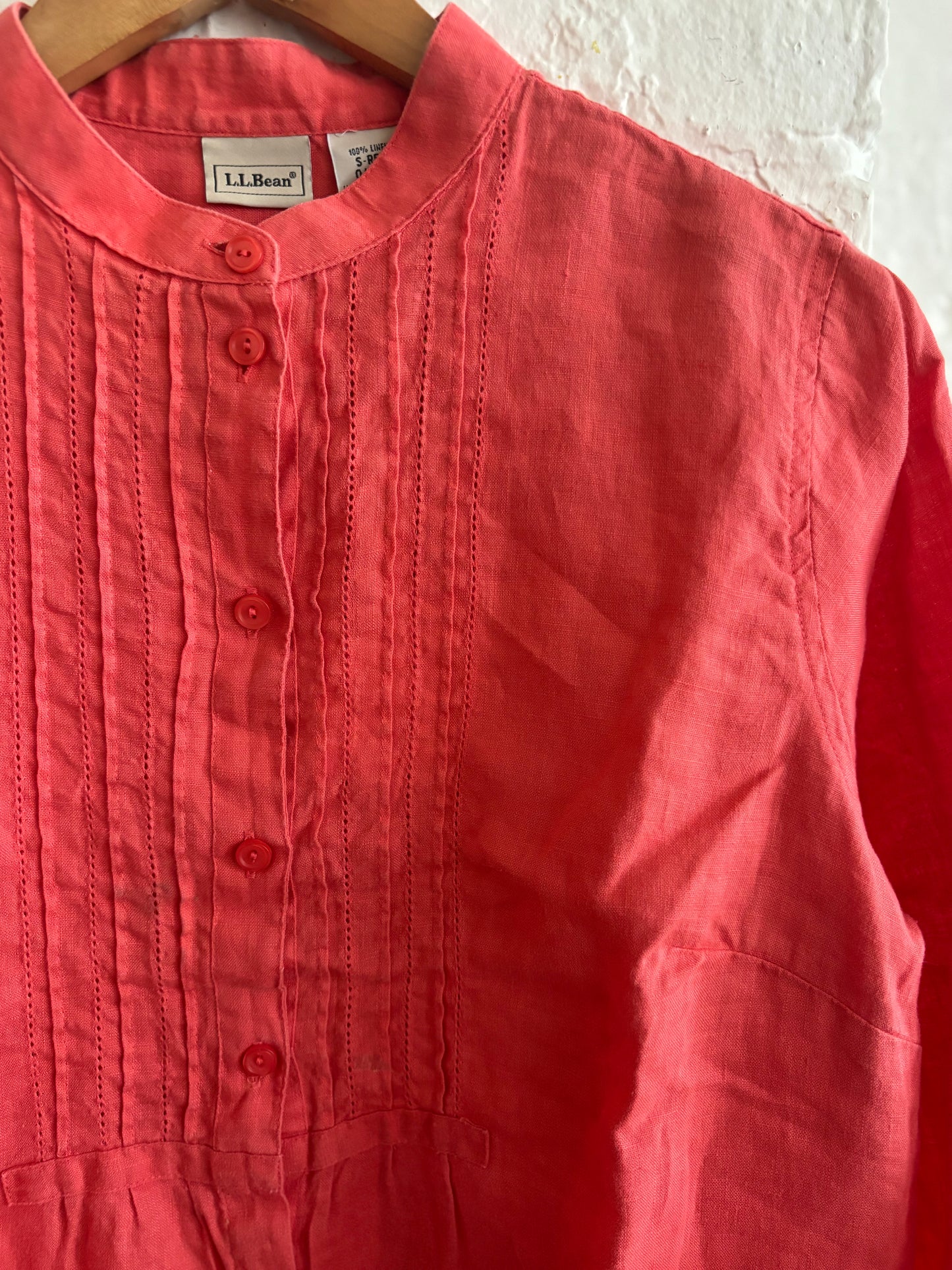 Woven Pintuck Melon Blouse