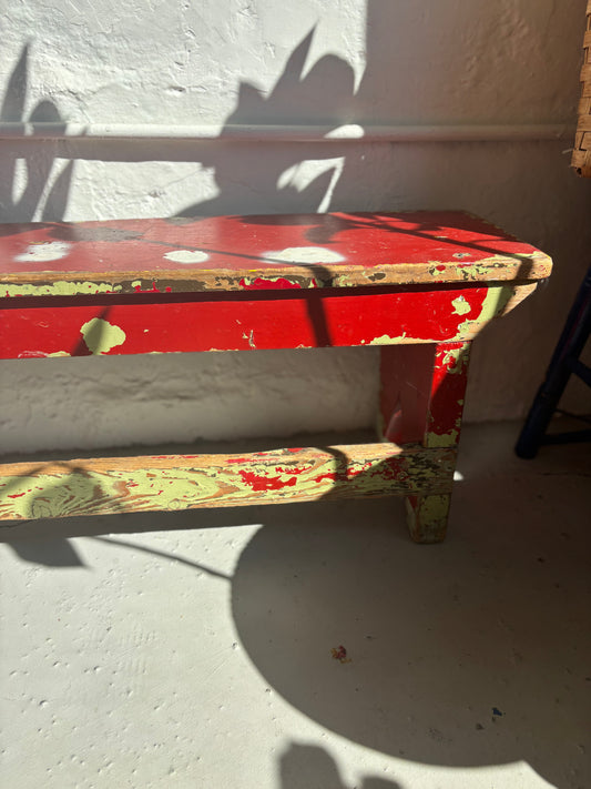 Antique Red Bench
