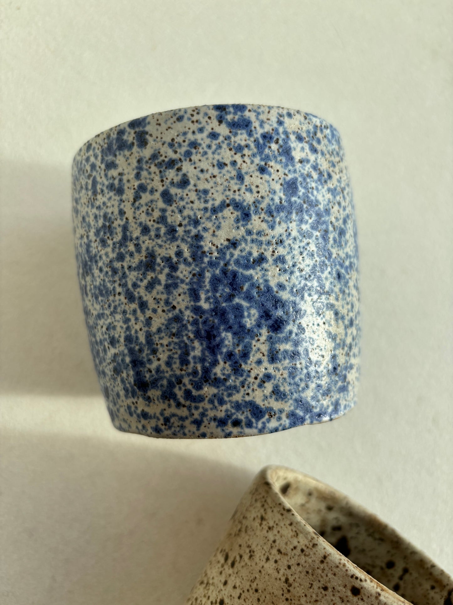 Blue Speckle Ceramic Cup