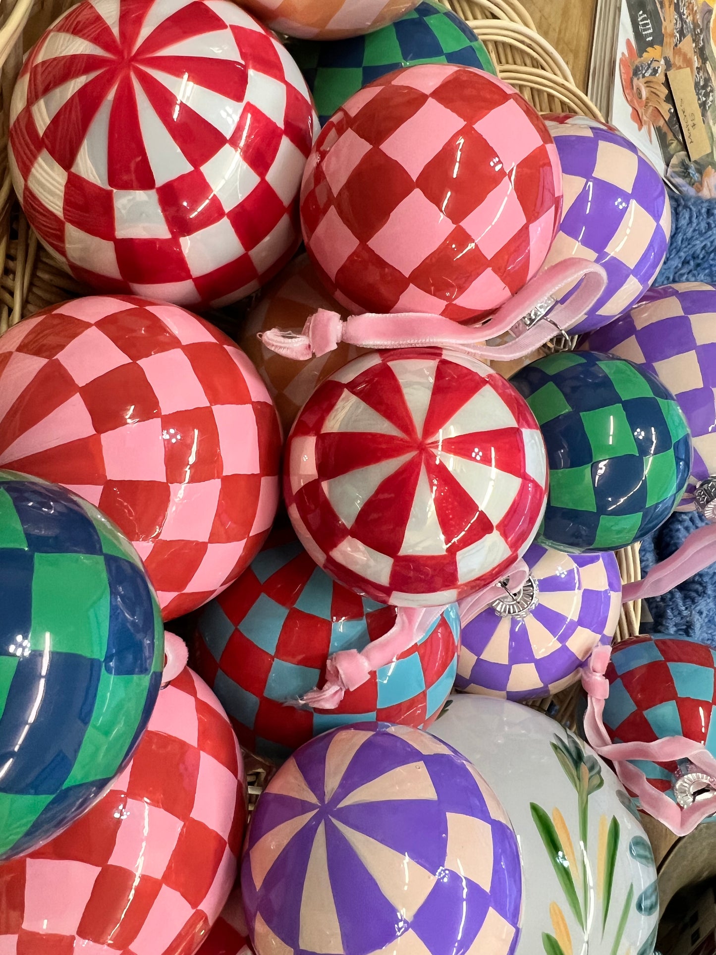 Checkered Bauble Ornaments