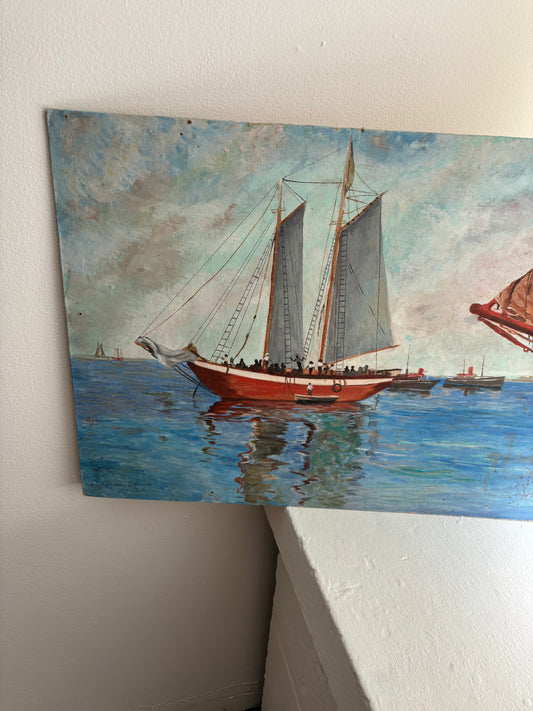 Antique Ship Painting